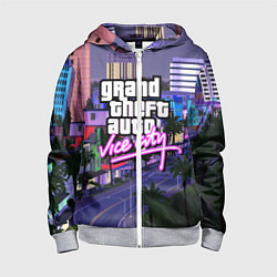 Толстовка на молнии детская Grand Theft Auto Vice City, цвет: 3D-меланж