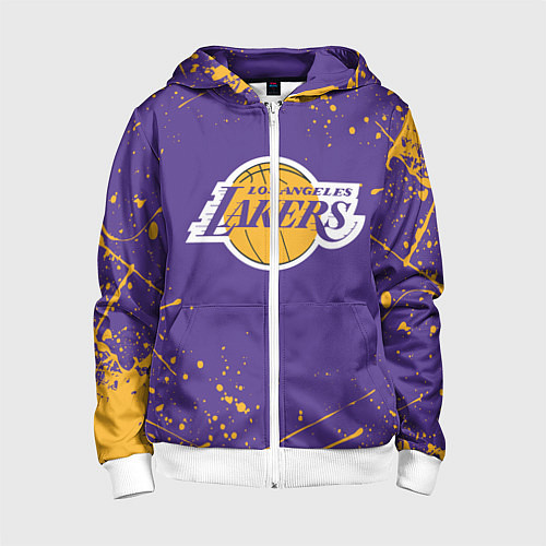 Детская толстовка на молнии LA LAKERS / 3D-Белый – фото 1