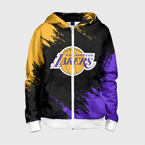 Детская толстовка на молнии LA LAKERS / 3D-Белый – фото 1