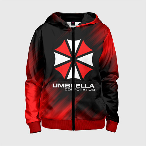 Детская толстовка на молнии Umbrella Corporation / 3D-Красный – фото 1