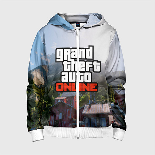 Детская толстовка на молнии GTA Online / 3D-Белый – фото 1