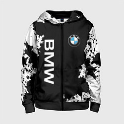 Толстовка на молнии детская BMW, цвет: 3D-черный