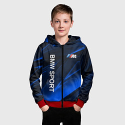 Толстовка на молнии детская BMW БМВ, цвет: 3D-красный — фото 2
