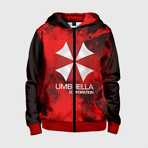 Детская толстовка на молнии UMBRELLA CORP / 3D-Красный – фото 1