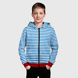 Толстовка на молнии детская Тельняшка ВДВ, цвет: 3D-красный — фото 2