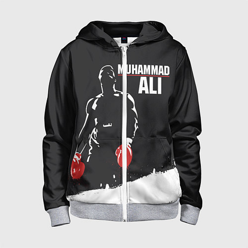 Детская толстовка на молнии Muhammad Ali / 3D-Меланж – фото 1