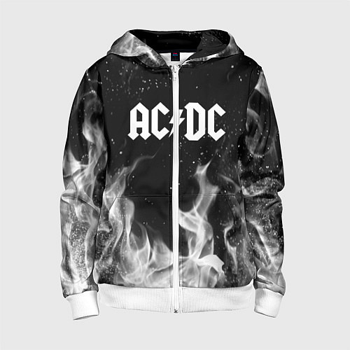 Детская толстовка на молнии AC DC / 3D-Белый – фото 1