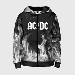 Толстовка на молнии детская AC DC, цвет: 3D-черный