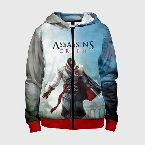 Детская толстовка на молнии Assassins Creed / 3D-Красный – фото 1