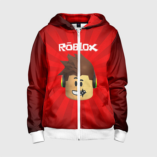 Детская толстовка на молнии ROBLOX / 3D-Белый – фото 1