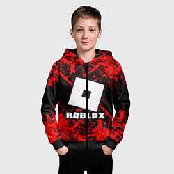 Толстовка на молнии детская Roblox, цвет: 3D-черный — фото 2