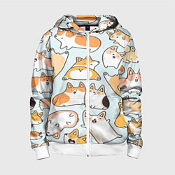 Детская толстовка на молнии Корги