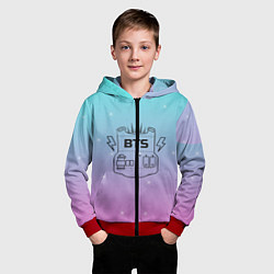 Толстовка на молнии детская BTS, цвет: 3D-красный — фото 2