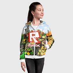 Толстовка на молнии детская ROBLOX, цвет: 3D-белый — фото 2