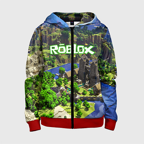 Детская толстовка на молнии ROBLOX / 3D-Красный – фото 1