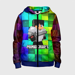 Толстовка на молнии детская Minecraft Майнкрафт, цвет: 3D-синий