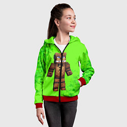 Толстовка на молнии детская MINECRAFT, цвет: 3D-красный — фото 2