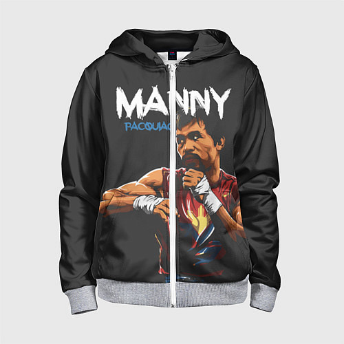 Детская толстовка на молнии Manny / 3D-Меланж – фото 1