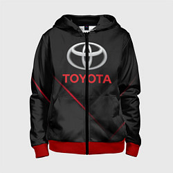 Толстовка на молнии детская TOYOTA, цвет: 3D-красный