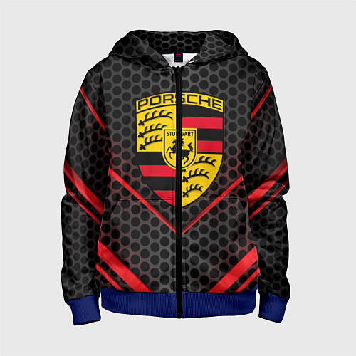 Детская толстовка на молнии PORSCHE / 3D-Синий – фото 1