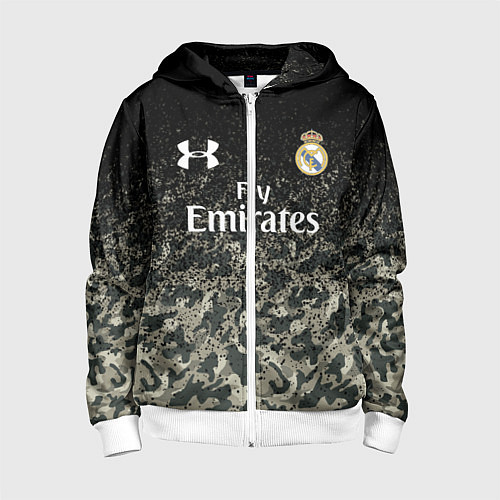 Детская толстовка на молнии Real Madrid / 3D-Белый – фото 1