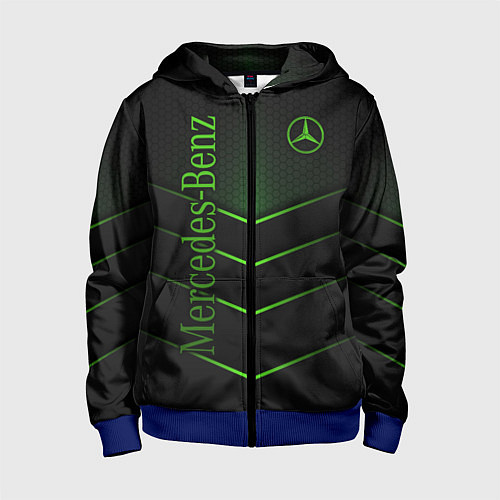Детская толстовка на молнии Mercedes-Benz / 3D-Синий – фото 1
