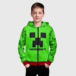 Толстовка на молнии детская MINECRAFT, цвет: 3D-красный — фото 2