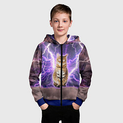 Толстовка на молнии детская Котушка Теслы, цвет: 3D-синий — фото 2