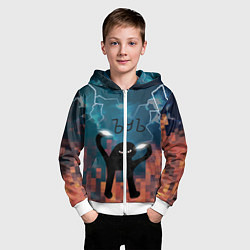 Толстовка на молнии детская ЪУЪ Молнии, цвет: 3D-белый — фото 2