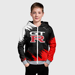 Толстовка на молнии детская NISSAN GTR, цвет: 3D-меланж — фото 2