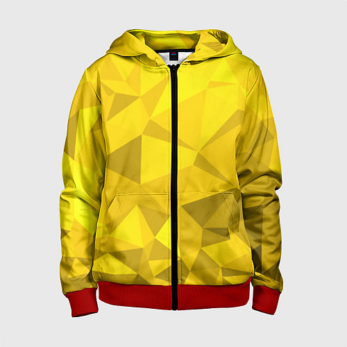 Детская толстовка на молнии YELLOW ABSTRACT / 3D-Красный – фото 1