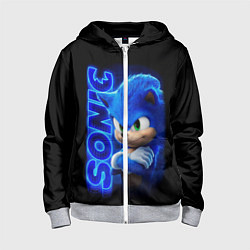 Толстовка на молнии детская SONIC, цвет: 3D-меланж