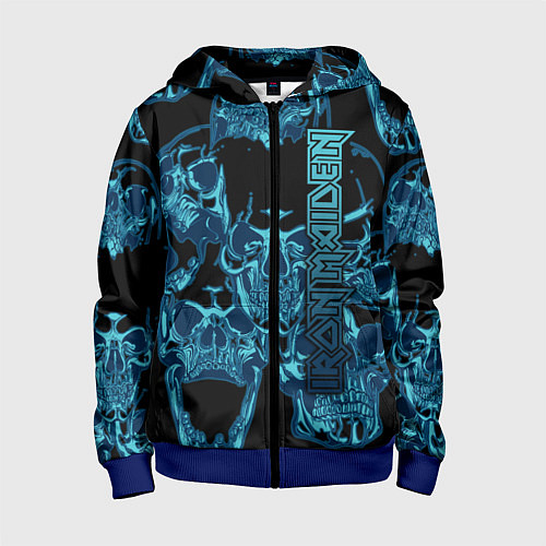 Детская толстовка на молнии Iron Maiden / 3D-Синий – фото 1