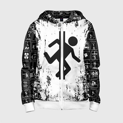 Детская толстовка на молнии PORTAL / 3D-Белый – фото 1