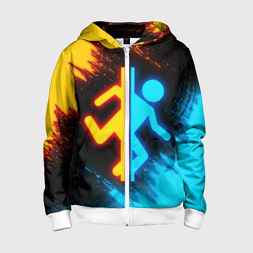 Детская толстовка на молнии PORTAL / 3D-Белый – фото 1