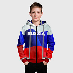 Толстовка на молнии детская Россия, цвет: 3D-красный — фото 2