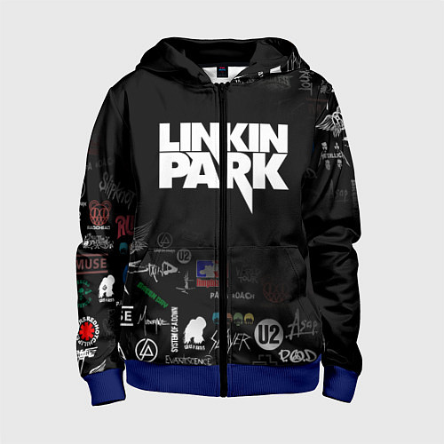Детская толстовка на молнии LINKIN PARK / 3D-Синий – фото 1