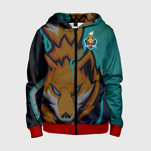 Детская толстовка на молнии Форма Foxfire / 3D-Красный – фото 1