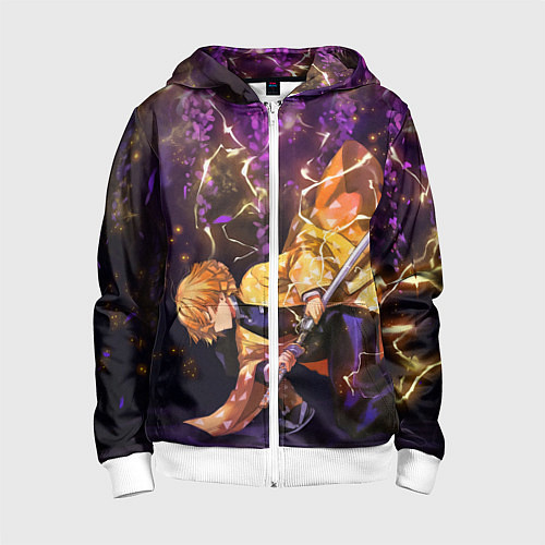 Детская толстовка на молнии KIMETSU NO YAIBA / 3D-Белый – фото 1