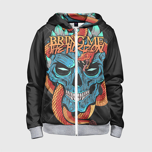 Детская толстовка на молнии Bring Me the Horizon / 3D-Меланж – фото 1