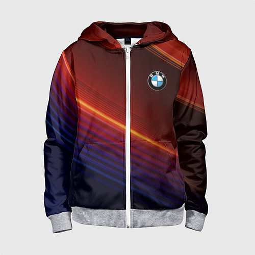 Детская толстовка на молнии BMW / 3D-Меланж – фото 1