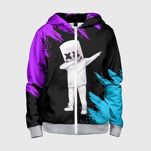 Детская толстовка на молнии Marshmello / 3D-Меланж – фото 1