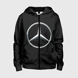 Толстовка на молнии детская MERCEDES-BENZ CARBON, цвет: 3D-черный