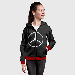 Толстовка на молнии детская MERCEDES-BENZ CARBON, цвет: 3D-красный — фото 2