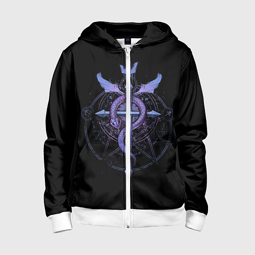 Детская толстовка на молнии Стальной алхимик / 3D-Белый – фото 1
