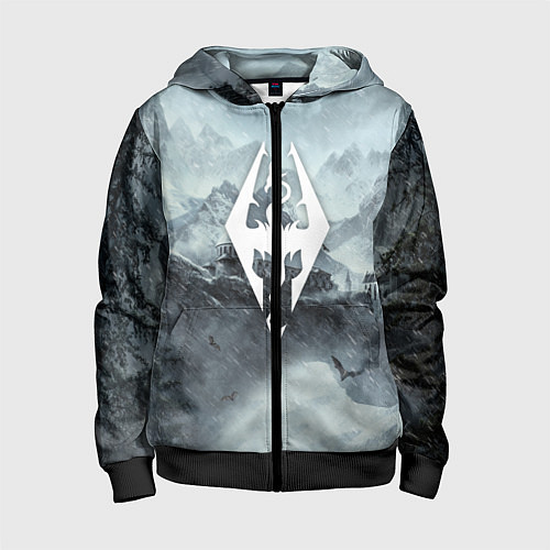 Детская толстовка на молнии THE ELDER SCROLLS / 3D-Черный – фото 1