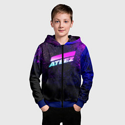Толстовка на молнии детская ATEEZ neon, цвет: 3D-синий — фото 2