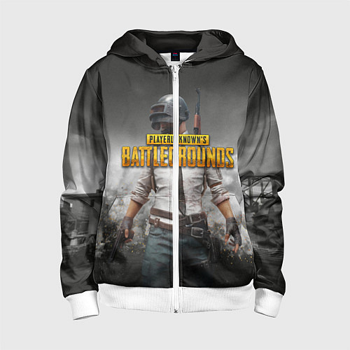 Детская толстовка на молнии PUBG / 3D-Белый – фото 1
