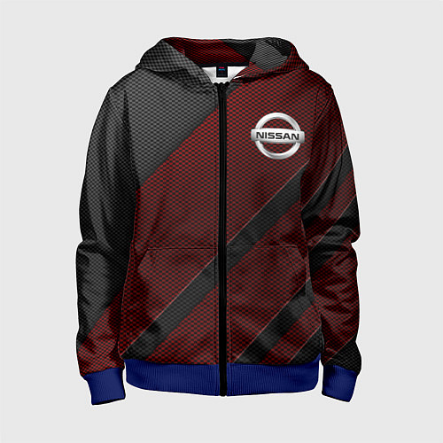 Детская толстовка на молнии Nissan / 3D-Синий – фото 1