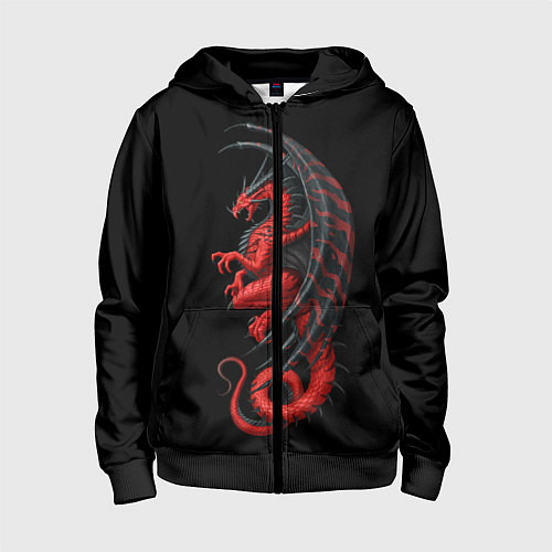 Детская толстовка на молнии Red Dragon / 3D-Черный – фото 1
